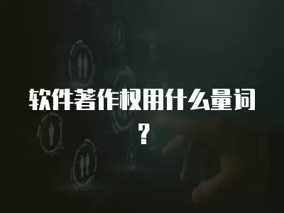 軟件著作權用什么量詞？