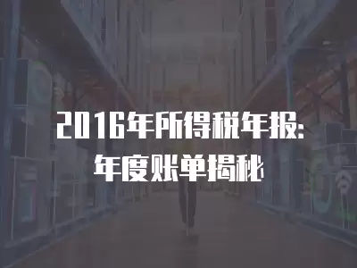 2016年所得稅年報：年度賬單揭秘