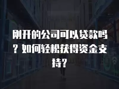 剛開的公司可以貸款嗎？如何輕松獲得資金支持？