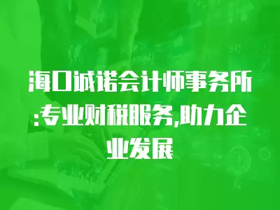 海口誠諾會計師事務所:專業財稅服務,助力企業發展