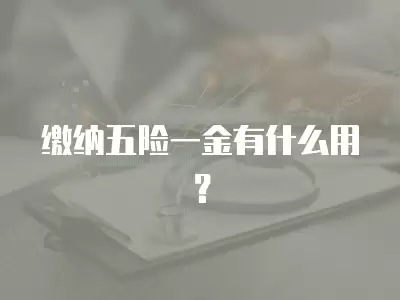 繳納五險一金有什么用？