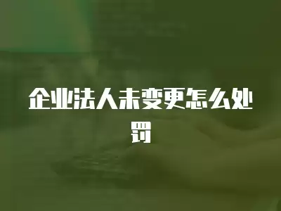 企業法人未變更怎么處罰