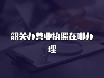 韶關辦營業執照在哪辦理