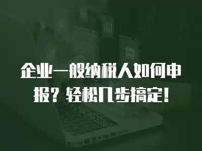 企業(yè)一般納稅人如何申報(bào)？輕松幾步搞定！