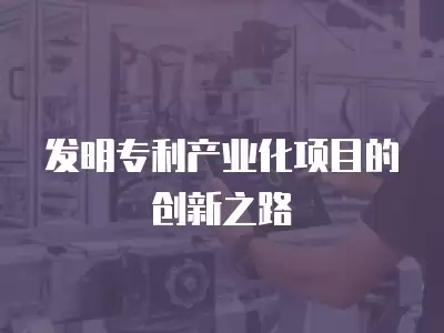 發明專利產業化項目的創新之路