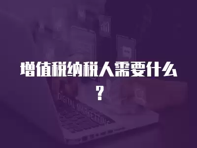 增值稅納稅人需要什么？