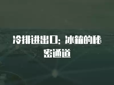 冷排進(jìn)出口: 冰箱的秘密通道