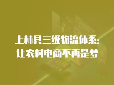 上林縣三級物流體系：讓農(nóng)村電商不再是夢