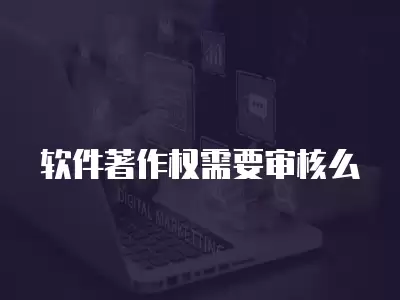 軟件著作權需要審核么