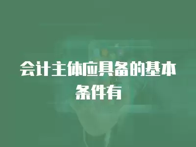 會(huì)計(jì)主體應(yīng)具備的基本條件有