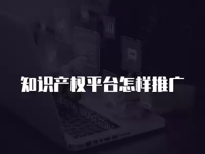 知識產權平臺怎樣推廣