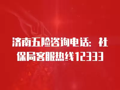 濟南五險咨詢電話：社保局客服熱線12333