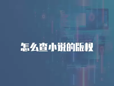 怎么查小說的版權