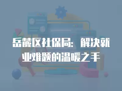 岳麓區社保局：解決就業難題的溫暖之手