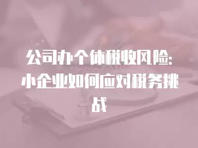 公司辦個體稅收風(fēng)險：小企業(yè)如何應(yīng)對稅務(wù)挑戰(zhàn)