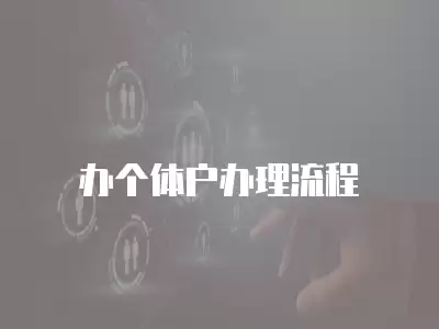 辦個(gè)體戶辦理流程