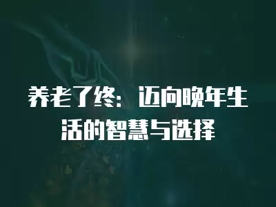 養老了終：邁向晚年生活的智慧與選擇