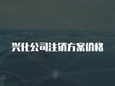 興化公司注銷方案價格