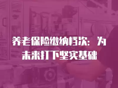 養老保險繳納檔次：為未來打下堅實基礎