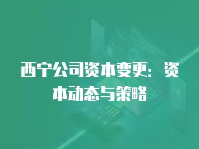 西寧公司資本變更：資本動態與策略