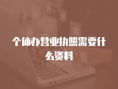 個體辦營業執照需要什么資料