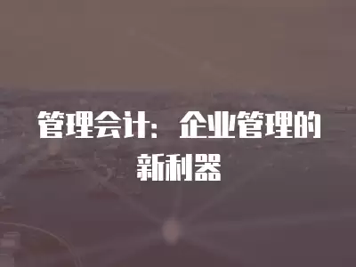 管理會(huì)計(jì)：企業(yè)管理的新利器