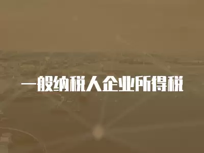 一般納稅人企業所得稅