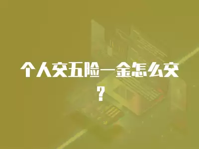 個(gè)人交五險(xiǎn)一金怎么交？